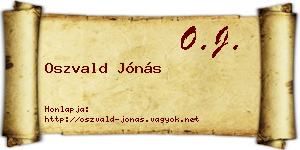 Oszvald Jónás névjegykártya